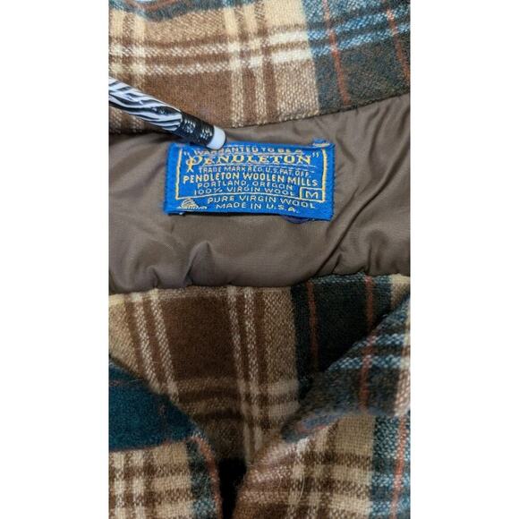 Vintage Pendleton Board Shirt Men's M Blue Label Plaid Loop Collar Made In USA - Picture 3 of 7